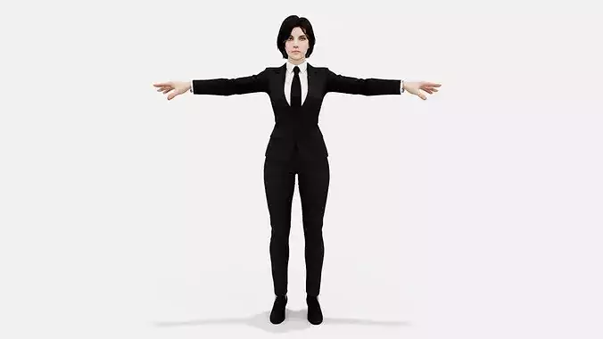 Rigged Business Woman NPC Game Ready Low Poly Office  Character