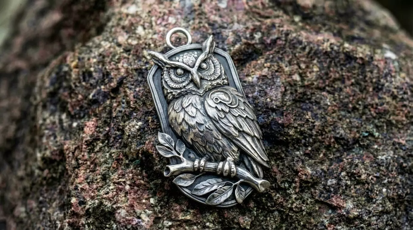 Owl Night Guardian Pendant 3D print model