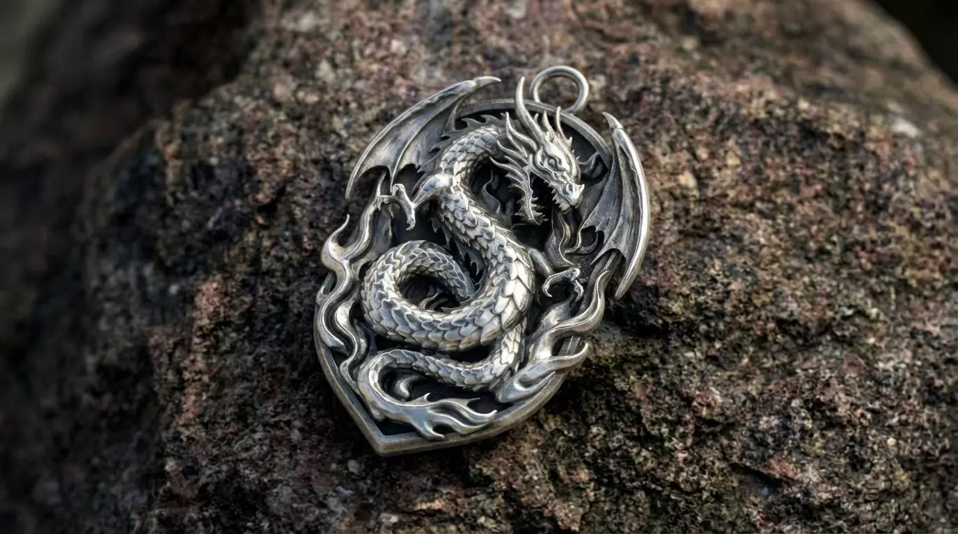 Dragon Fire Wing Pendant 3D print model