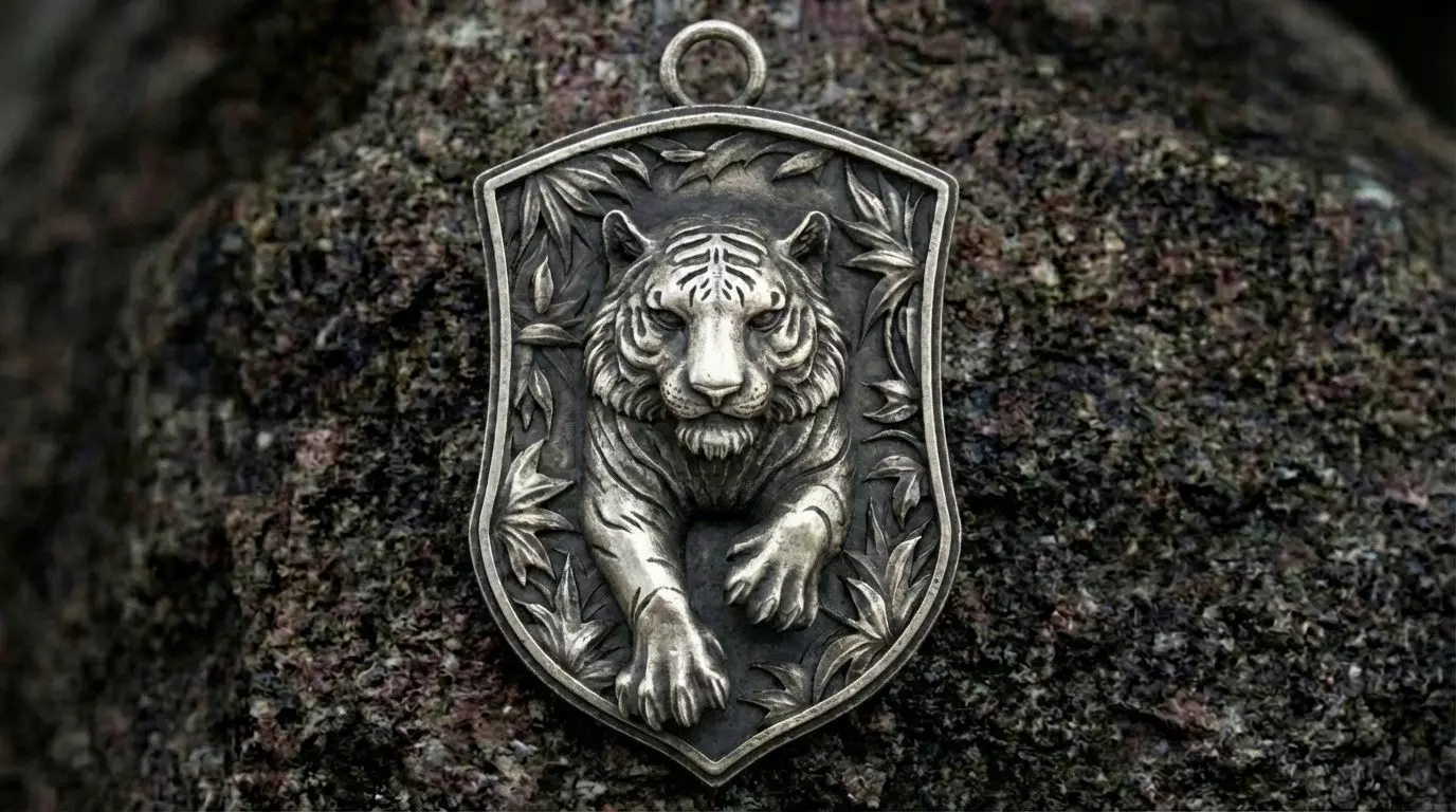 Tiger Jungle Shield Pendant 3D print model