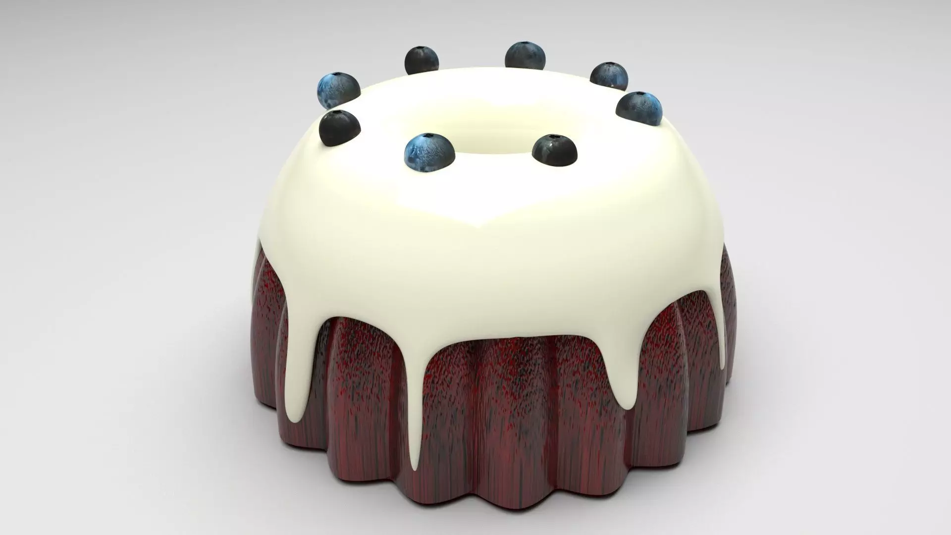 Bundt Cake With Blueberries 3D model