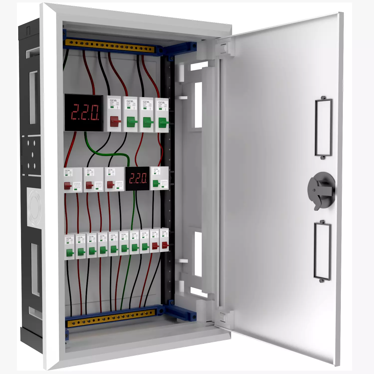 Recessed Electrical Distribution Enclosure with Breaker 3D model