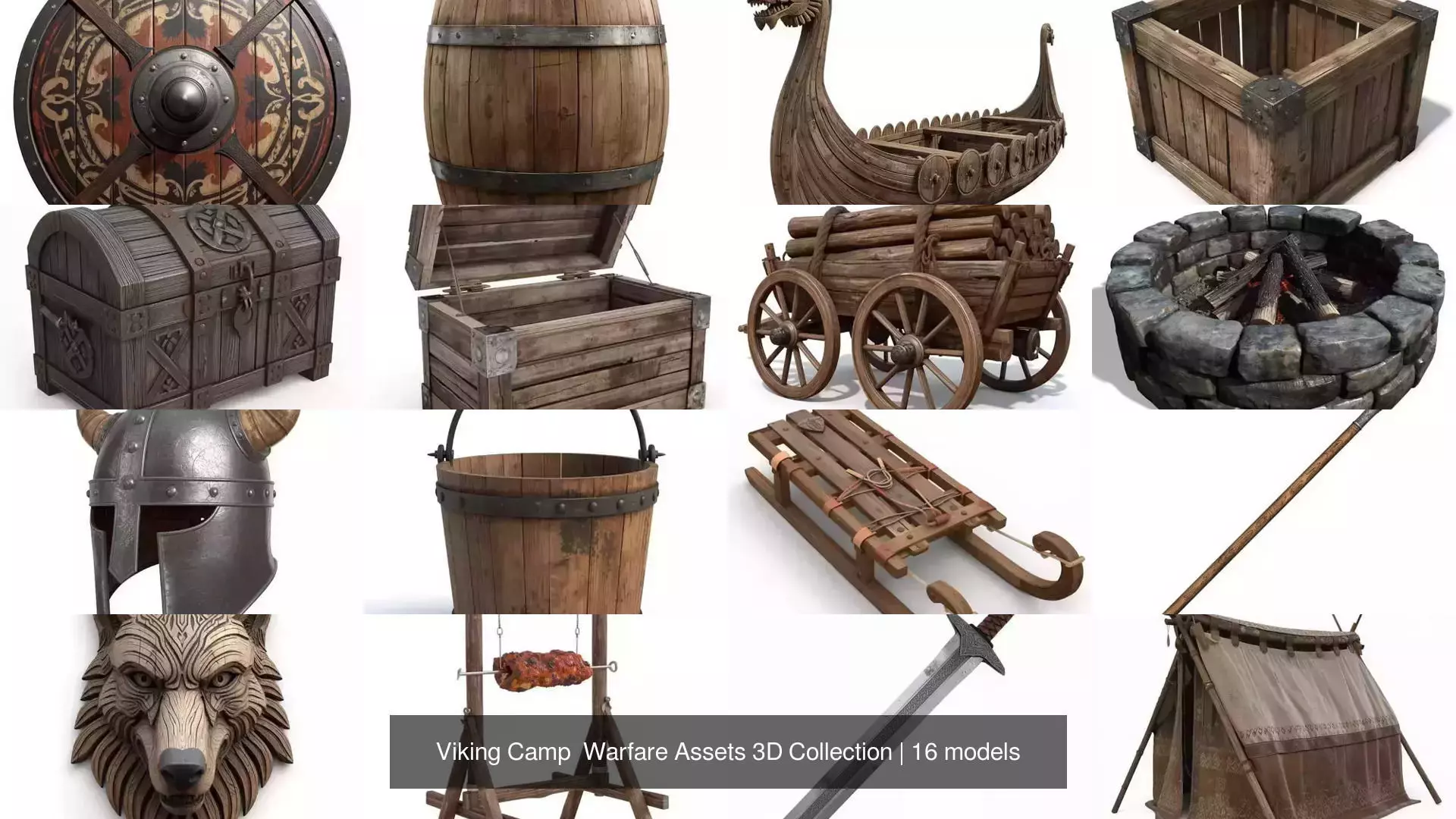 Viking Camp Warfare Assets 3D Collection 3D Model Pack