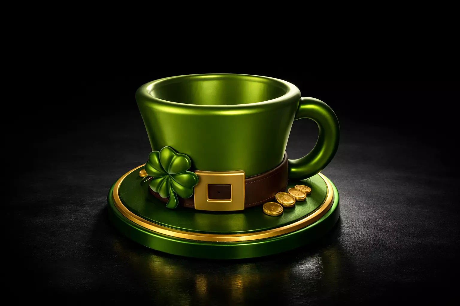Lucky Leprechaun Hat Coffee Cup St Patricks DayShamrock Mug 3D print model