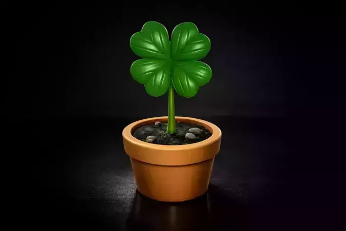 Lucky Four Leaf Clover St Patricks Day Decor Shamrock Plant 