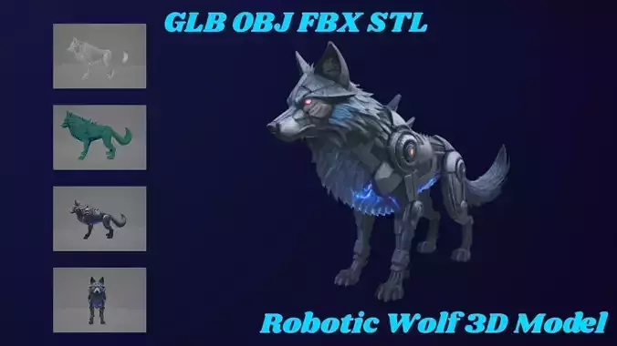 Robotic Wolf  - High Poly