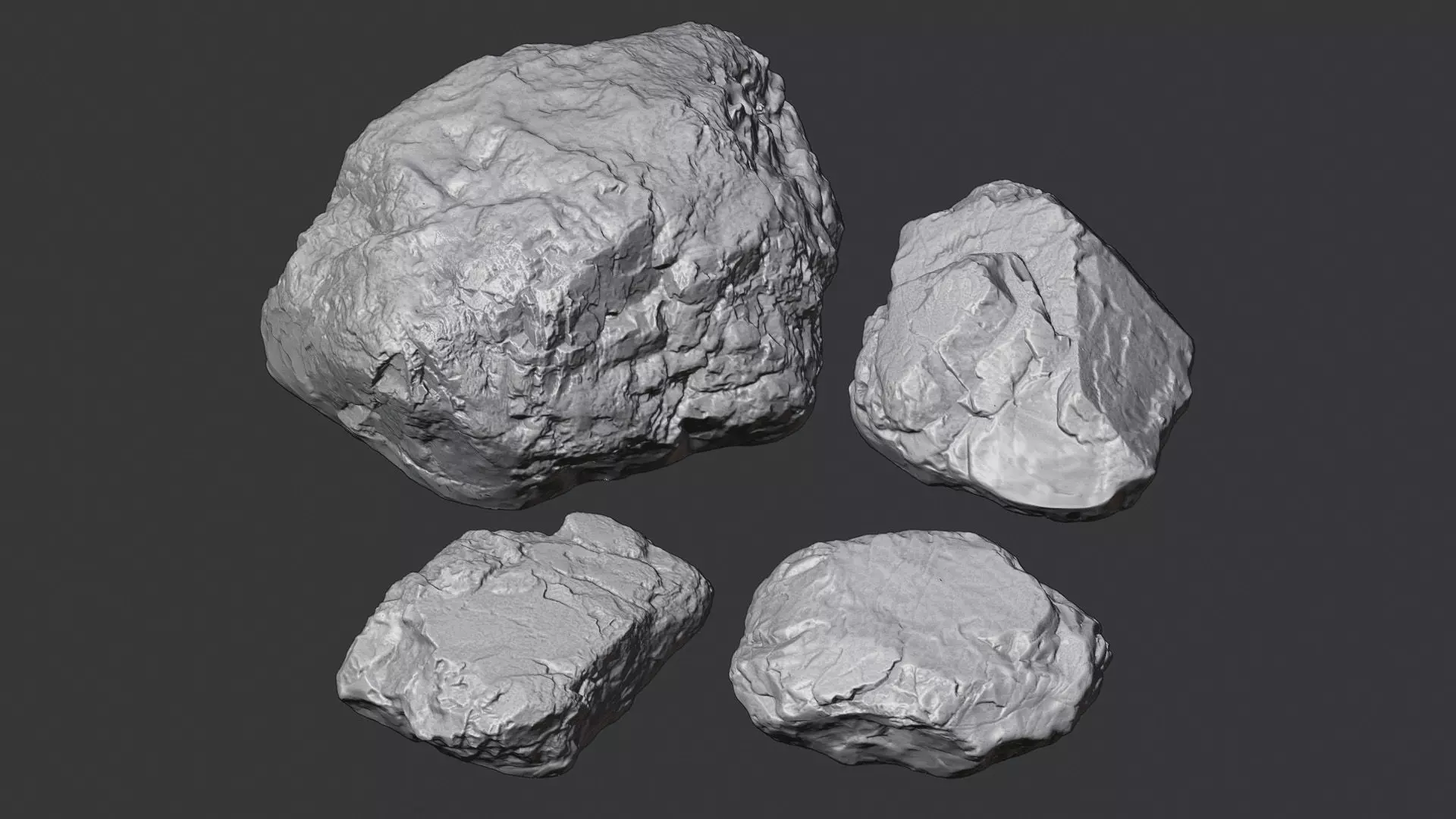 4 Stones Set 3D Scan 3D print model