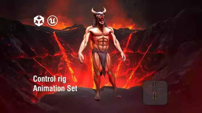 Muscular Hellhound with Fiery Fangs