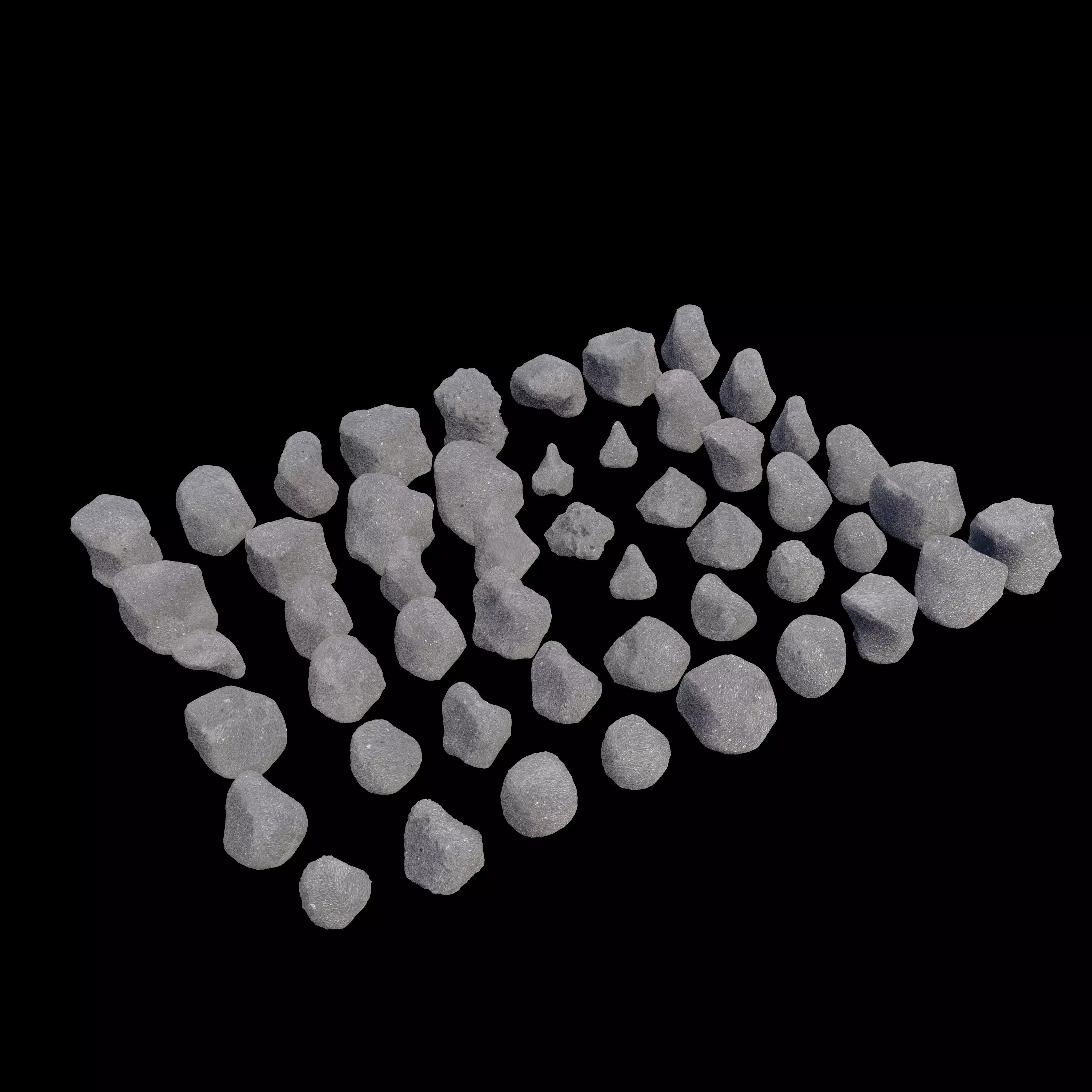 Realistic River Rock Set 50 Natural Stone Models Free 3D model