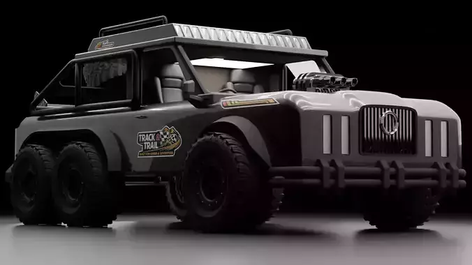 SKR74 High-Poly Cinematic Truck 3D model 2
