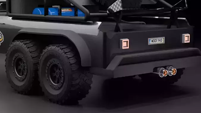 SKR74 High-Poly Cinematic Truck 3D model 4