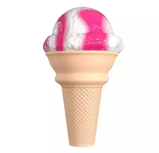 Ice Cream Cone PBR 4 Low-poly 3D model 6