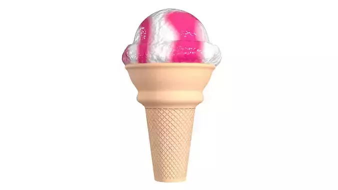 Ice Cream Cone PBR 4 Low-poly 3D model