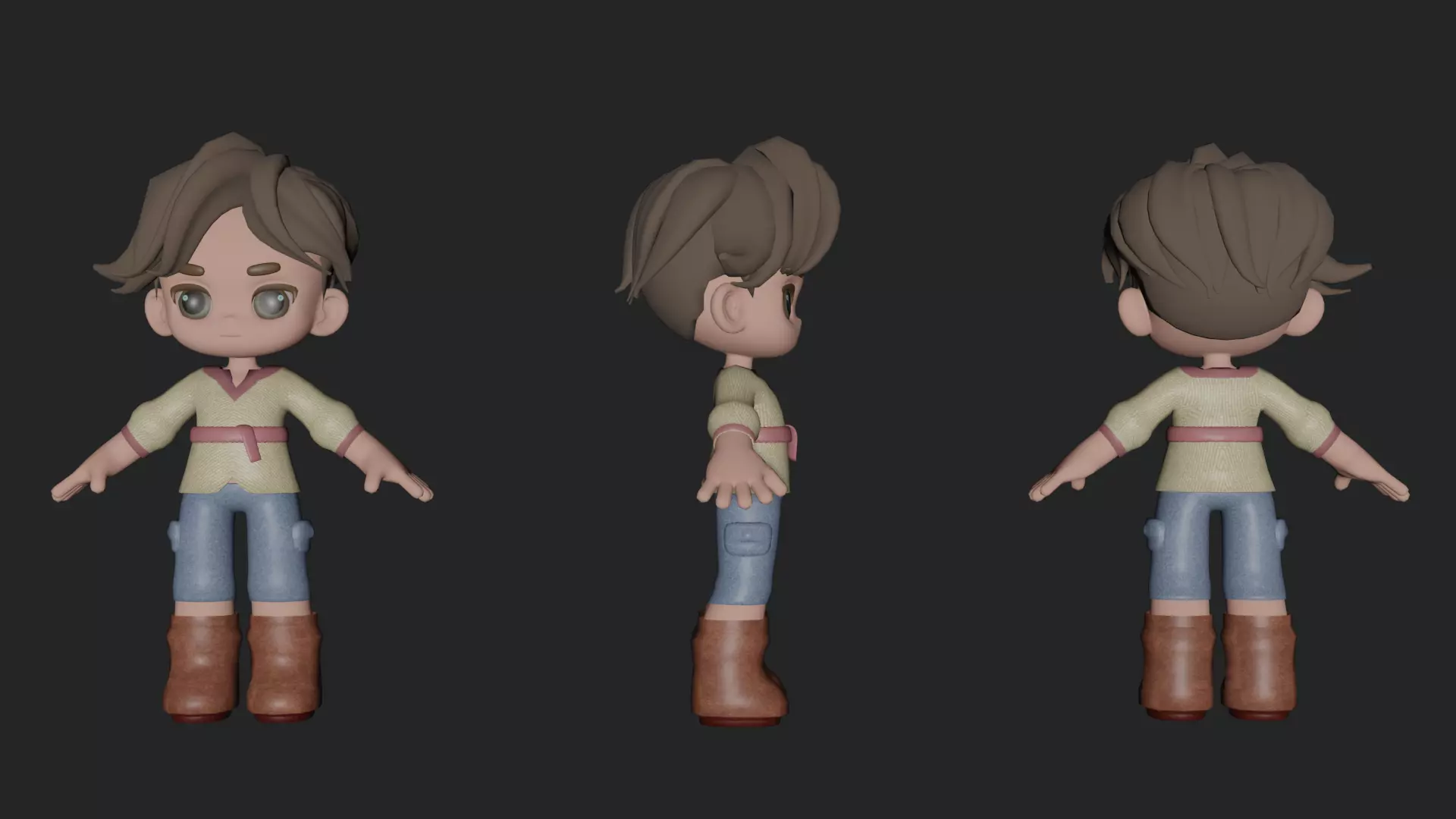 PC for male and female Free low-poly 3D model