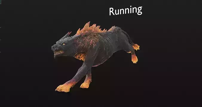 MYTHICAL LARVA DOG 3PACKED ACTIONS Animated Fbx Pbr 3D model