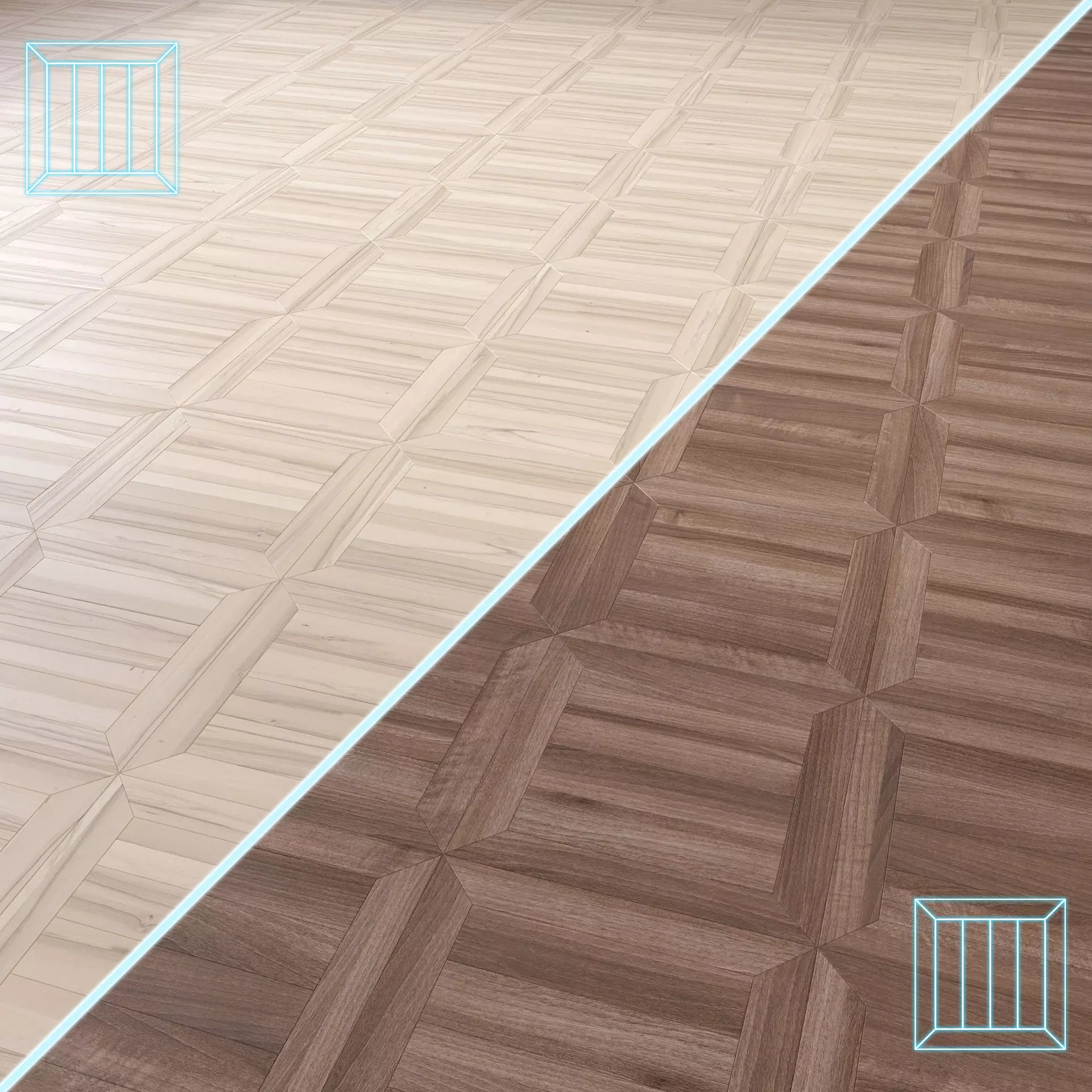 Parquet - Laminate - Wooden floor 2 in 1 Low-poly 3D model