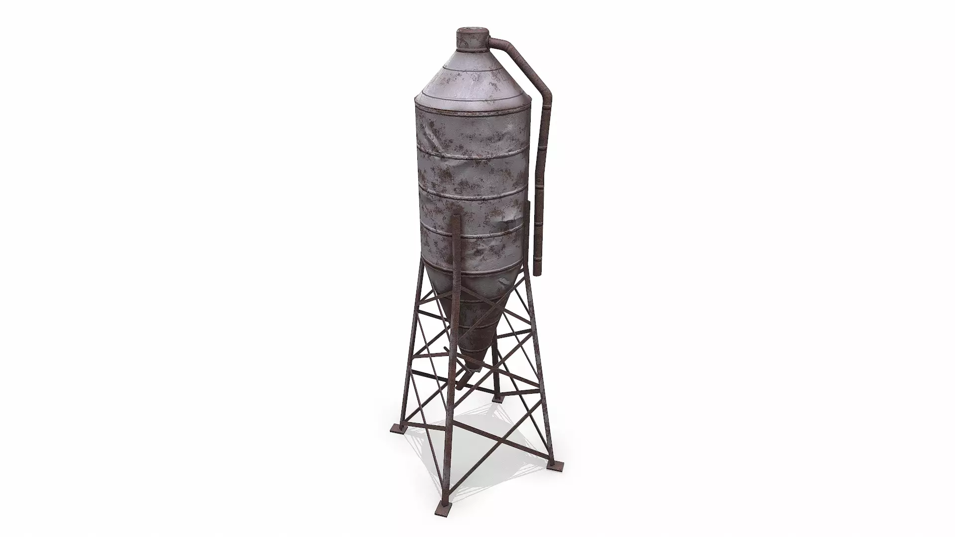 Rusty Storage Silo Low-poly PBR Low-poly 3D model
