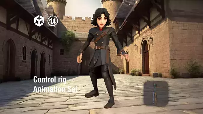 Medieval Knight with Dark Wavy Hair