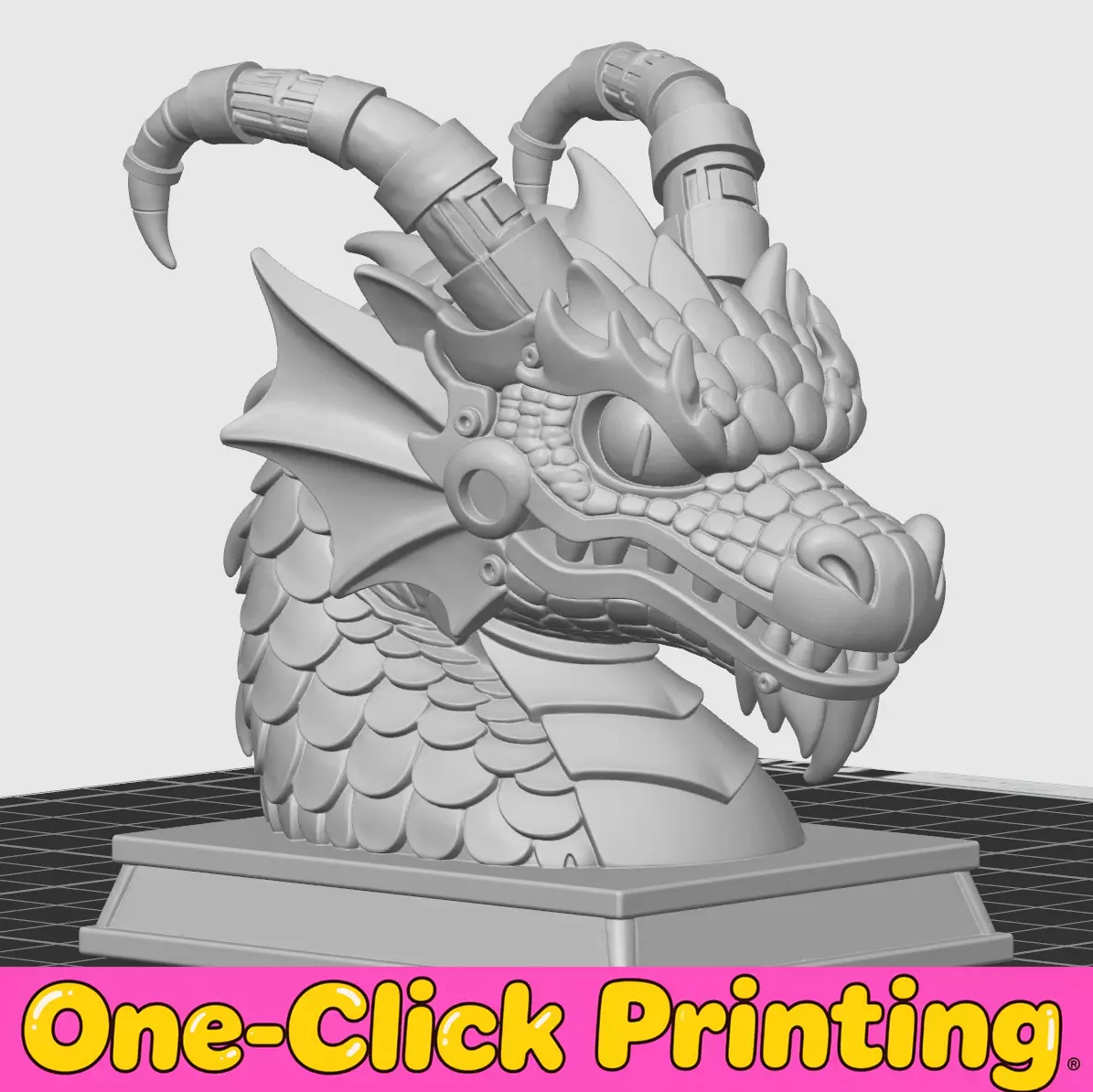 Dragon head sculpture 3D print model