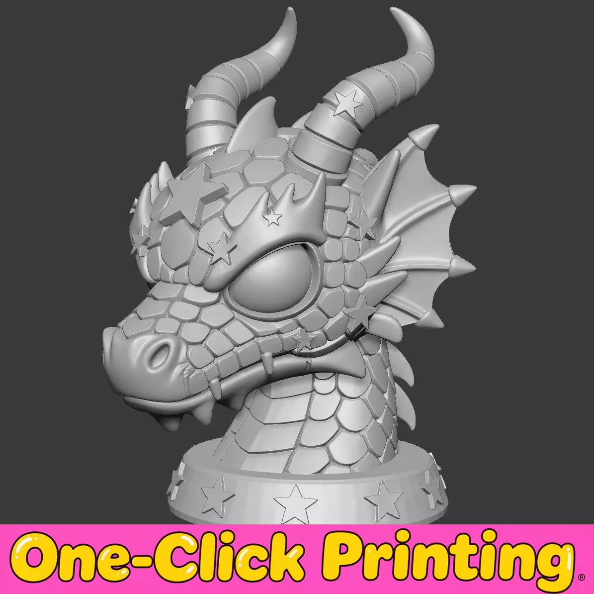 Dragon head sculpture 3D print model