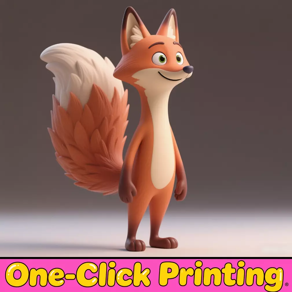 cartoon fox 3D print model