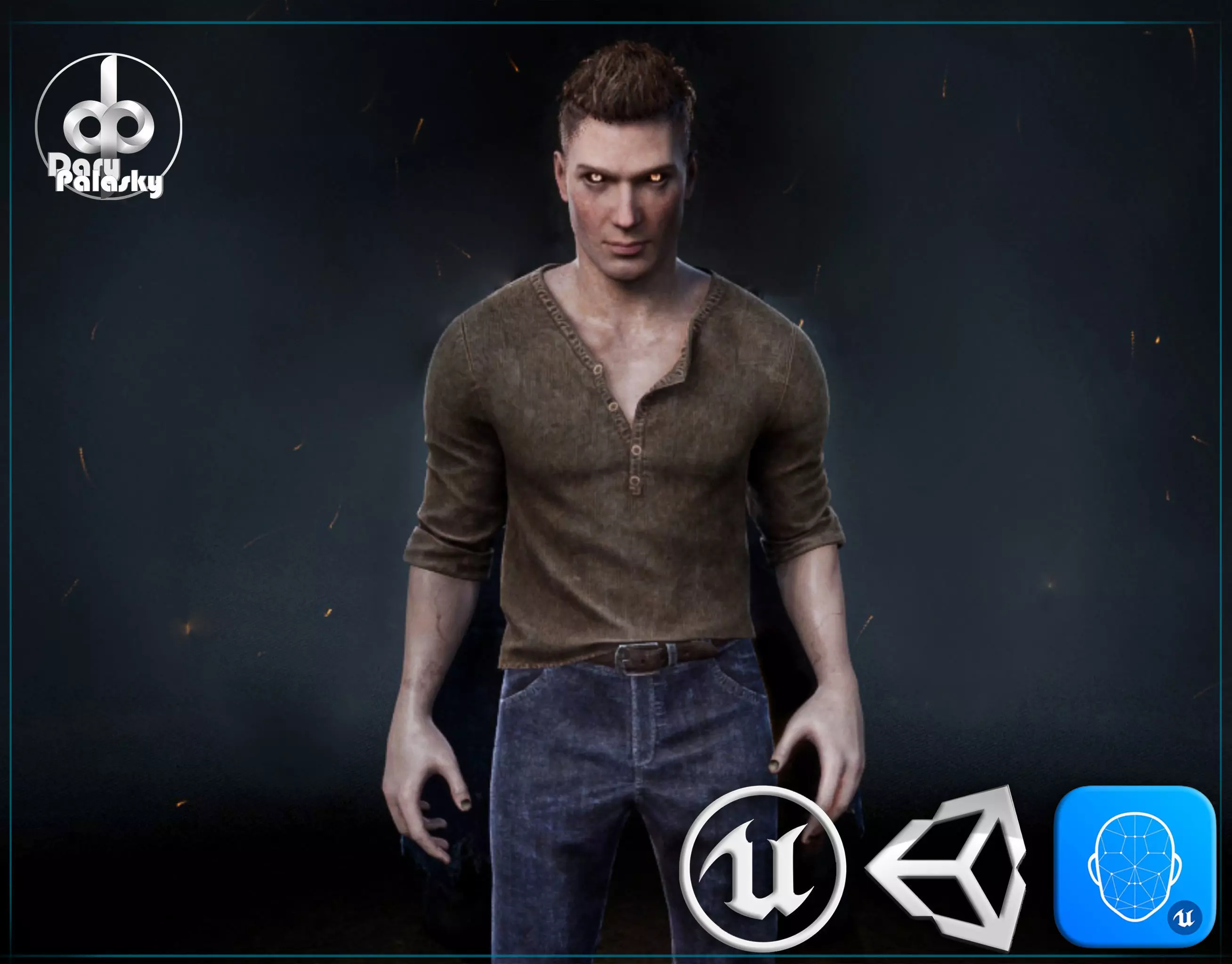 Modern man Low-poly 3D model