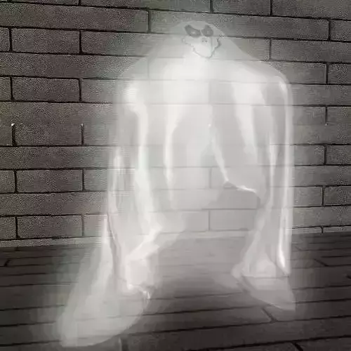 Cartoon Ghost Rigged Low-poly 3D model
