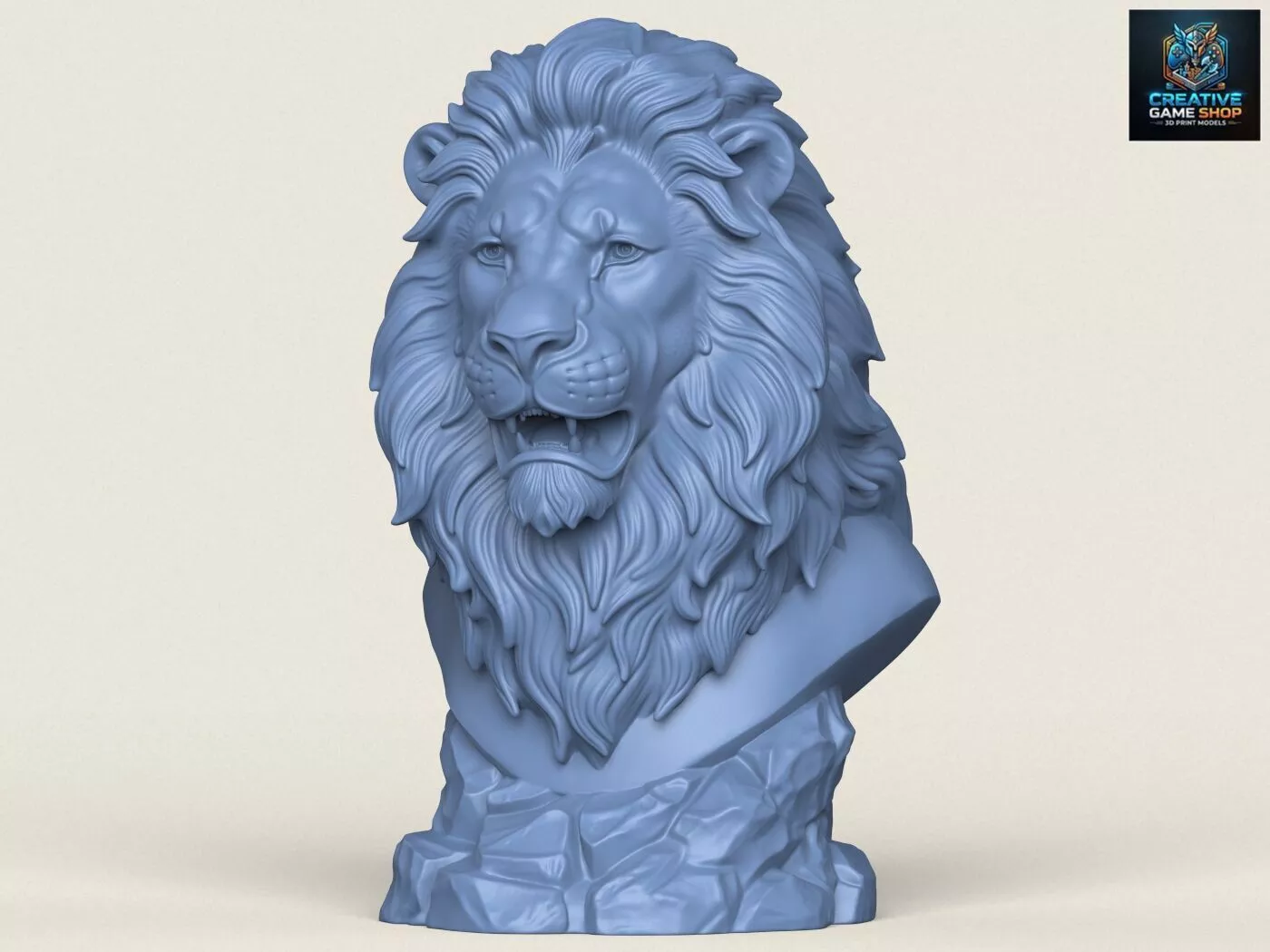 Wild Lion Bust 3D print model