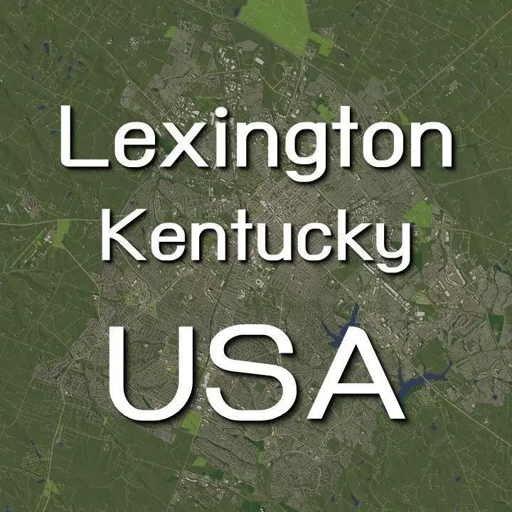 Lexington Kentucky USA in 20 km x 20 km - city and urban 3D model