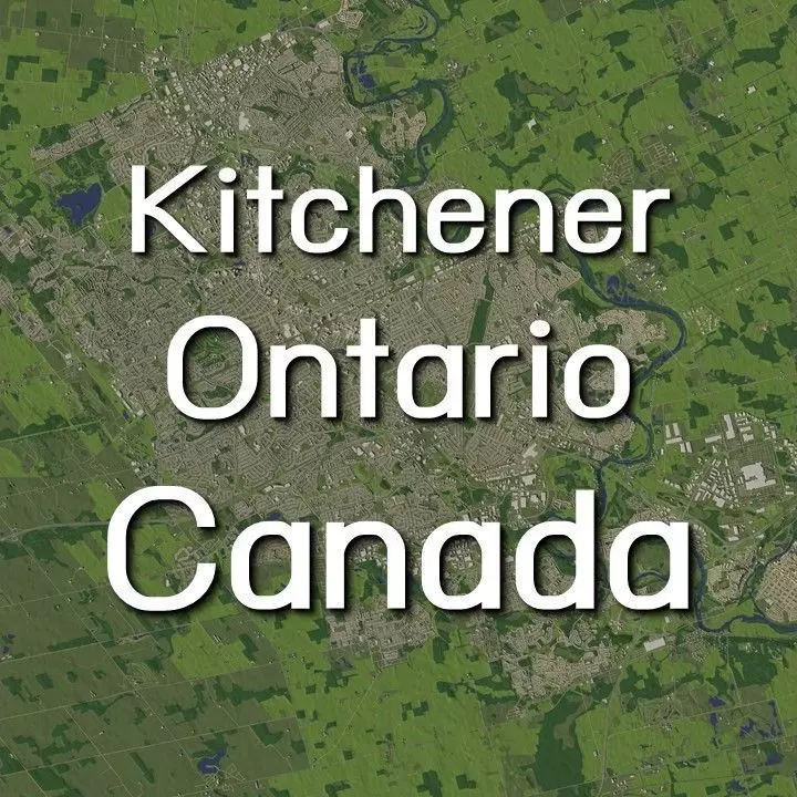 Kitchener Ontario Canada in 20 km x 20 km - city and urban 3D model