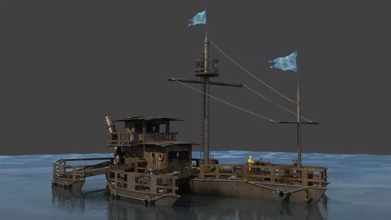 Post Apocalyptic Boat 3D model