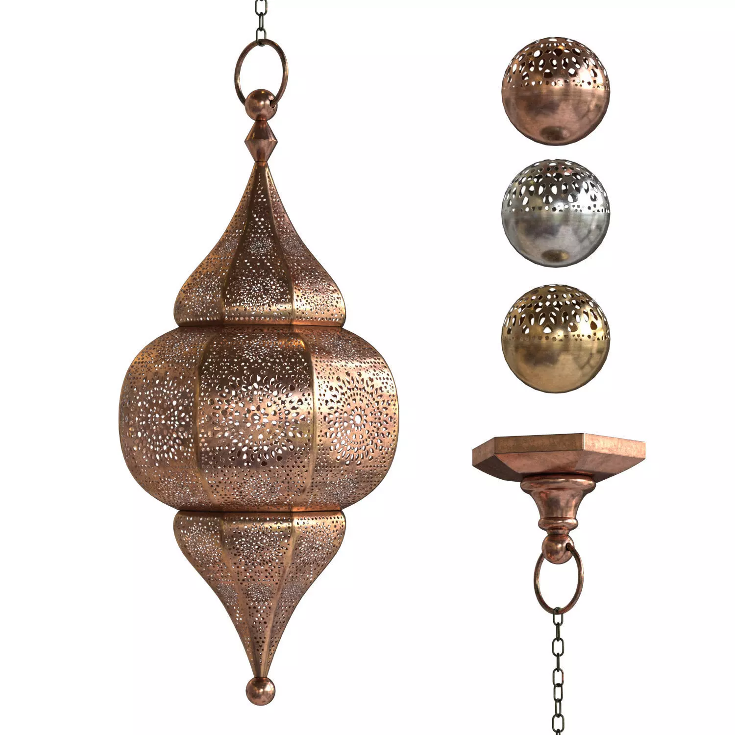 Decorative hanging Moroccan lantern 3D model
