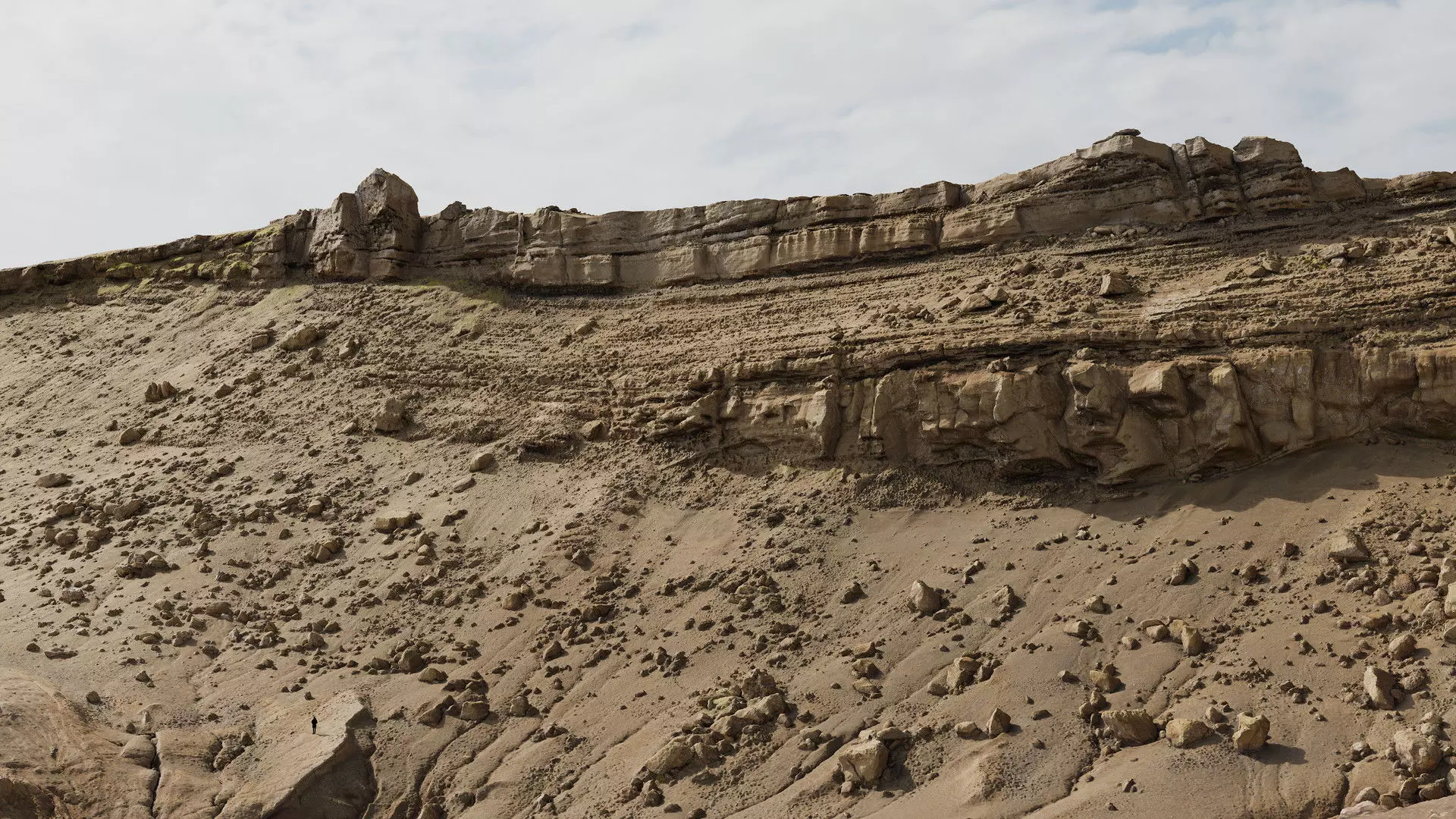 Mountain Cliff Wall Low-poly 3D model