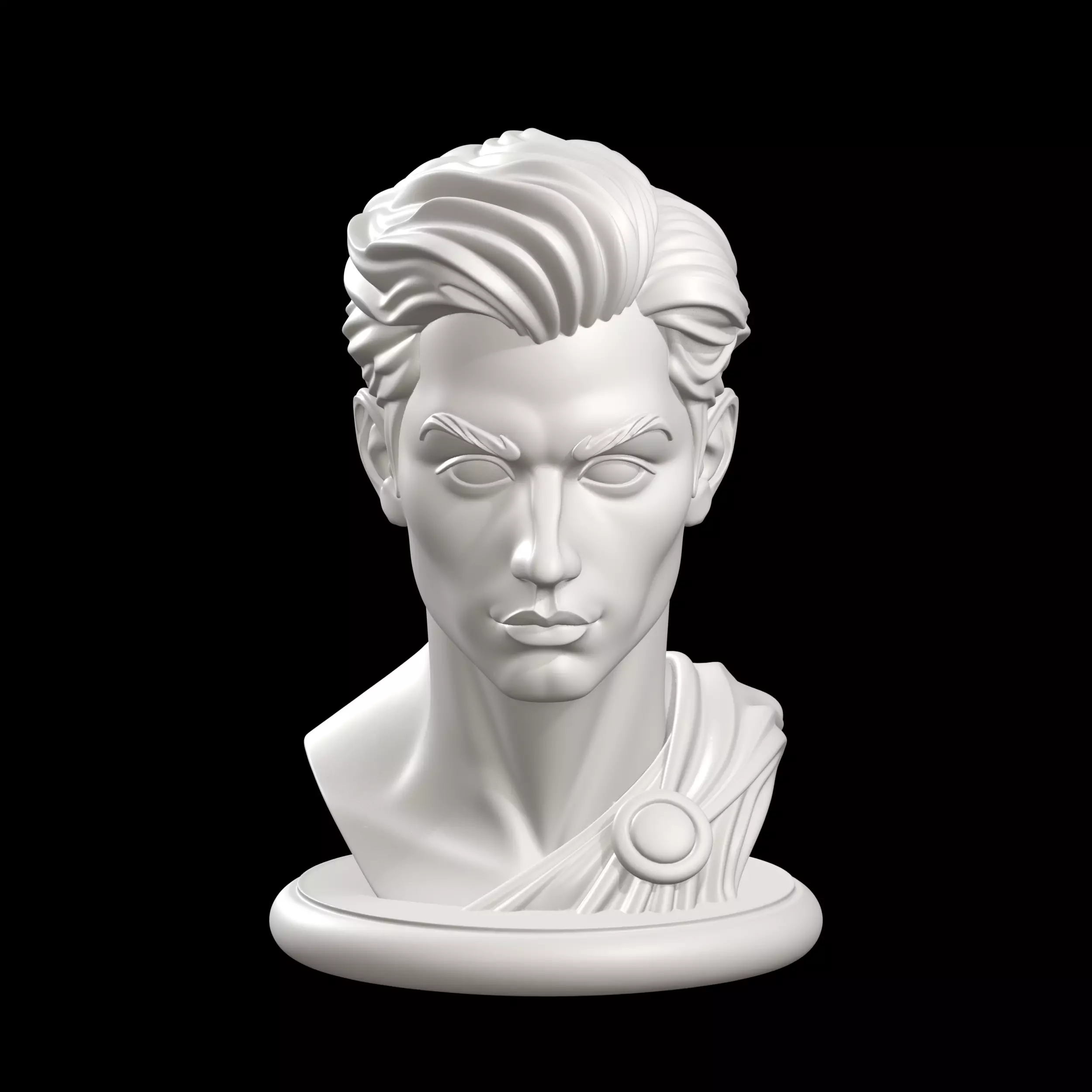 Stylized Male Character Bust 3D print model