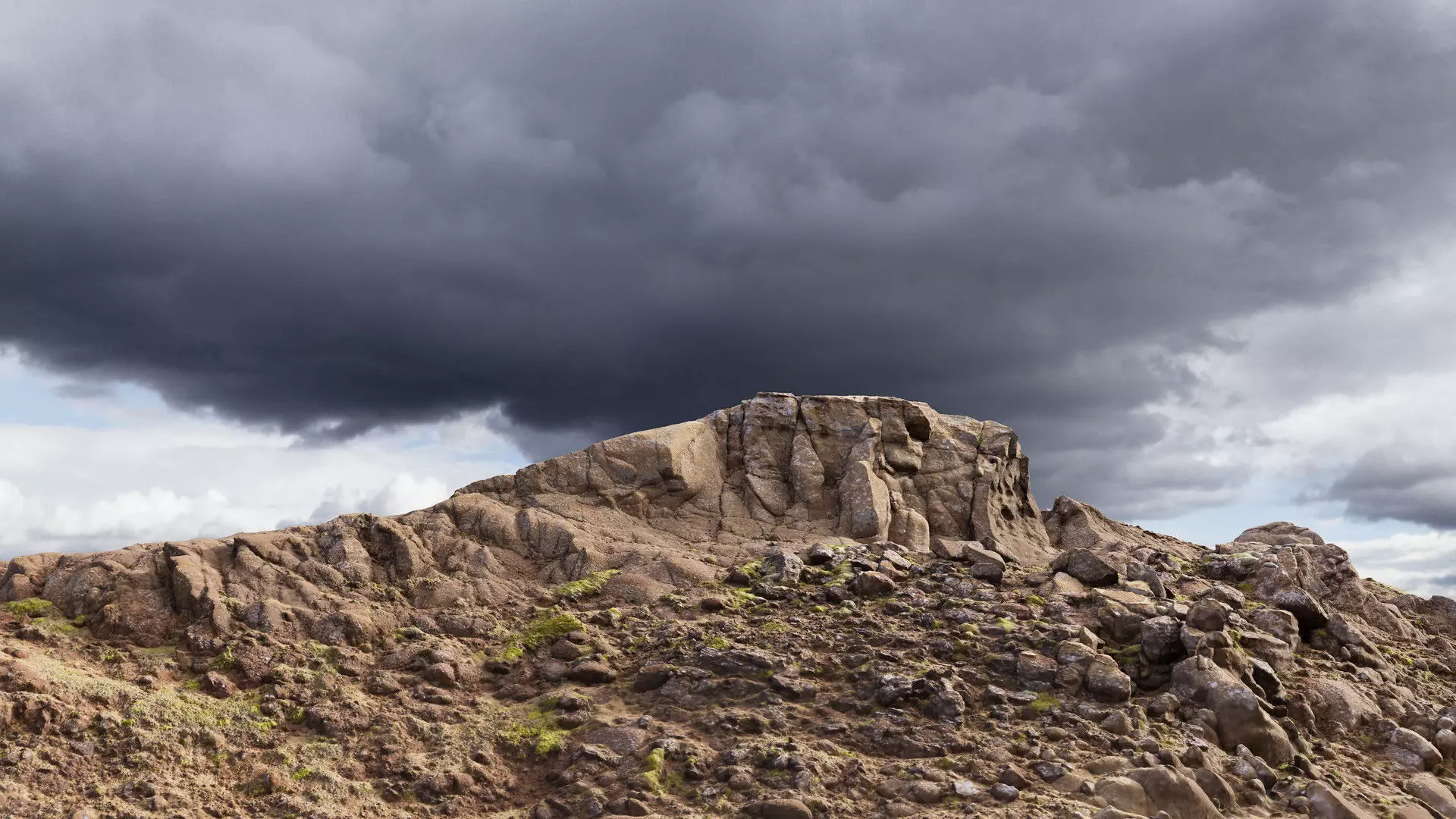 Mountain Cliff Scan Low-poly 3D model