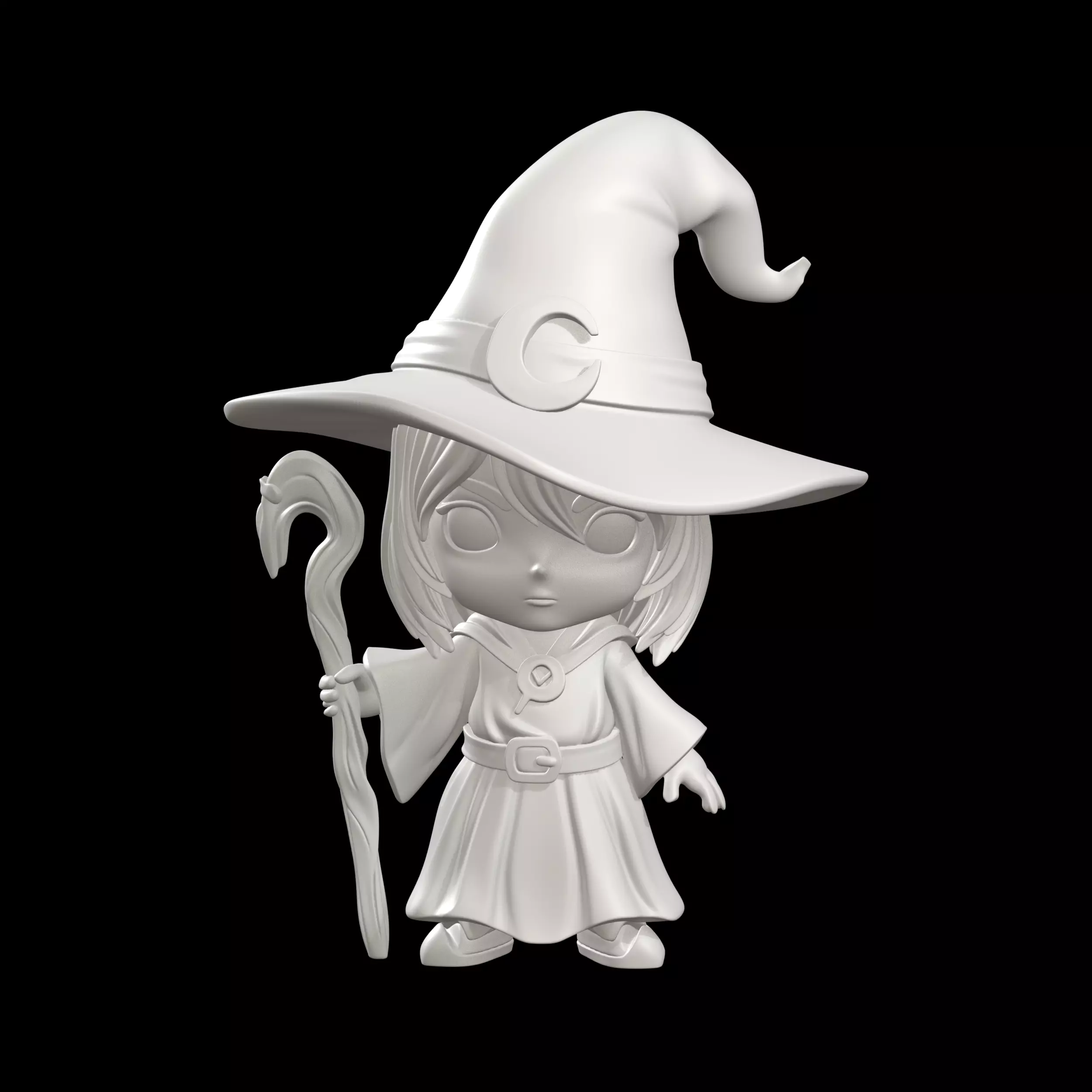 Chibi Witch Figure Fantasy Character 3D print model