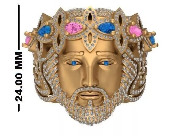 Jesus Face Ring Low-poly 3D model