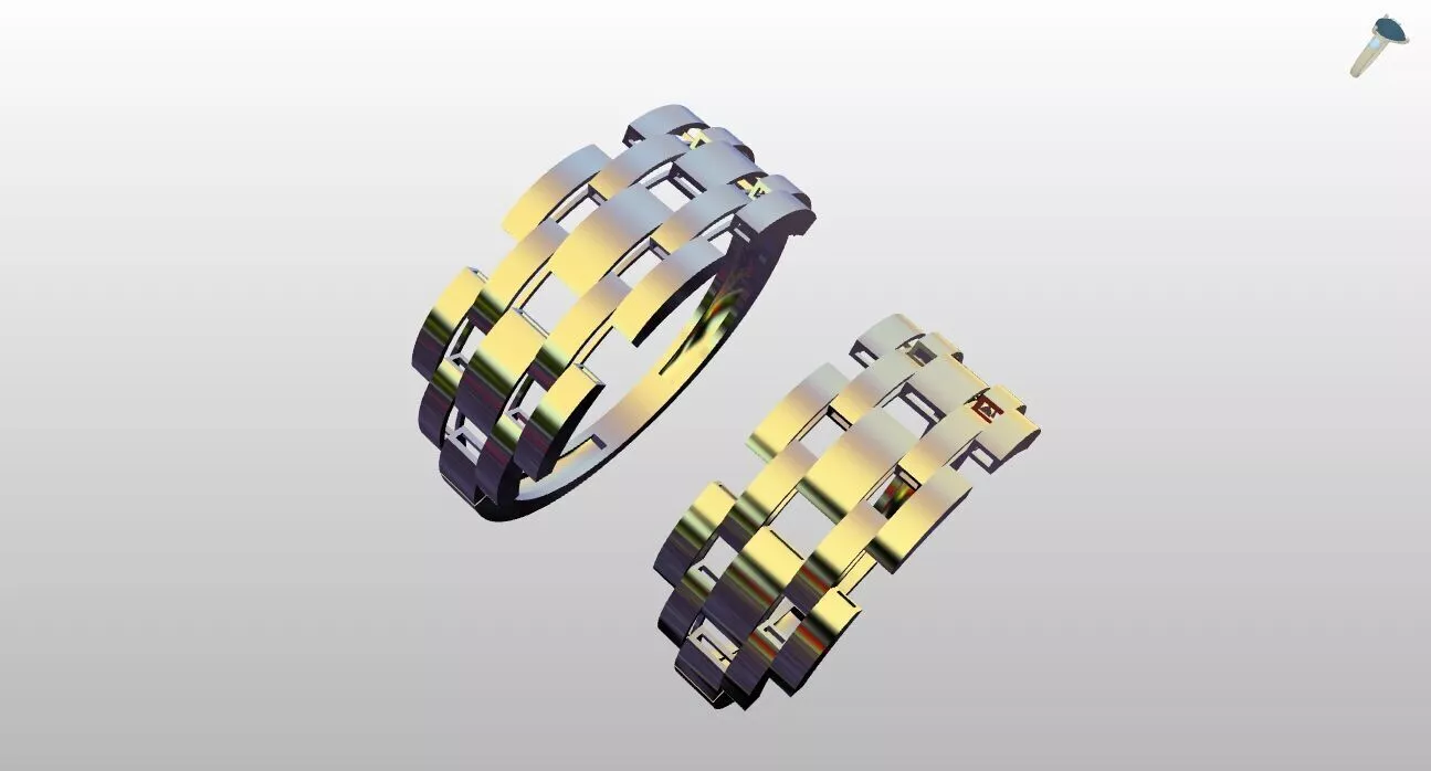 gold Rolex ring women men 3D print model
