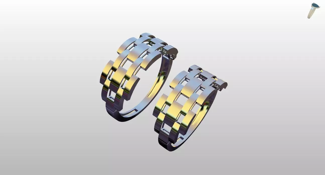 gold Rolex ring women men 3D print model