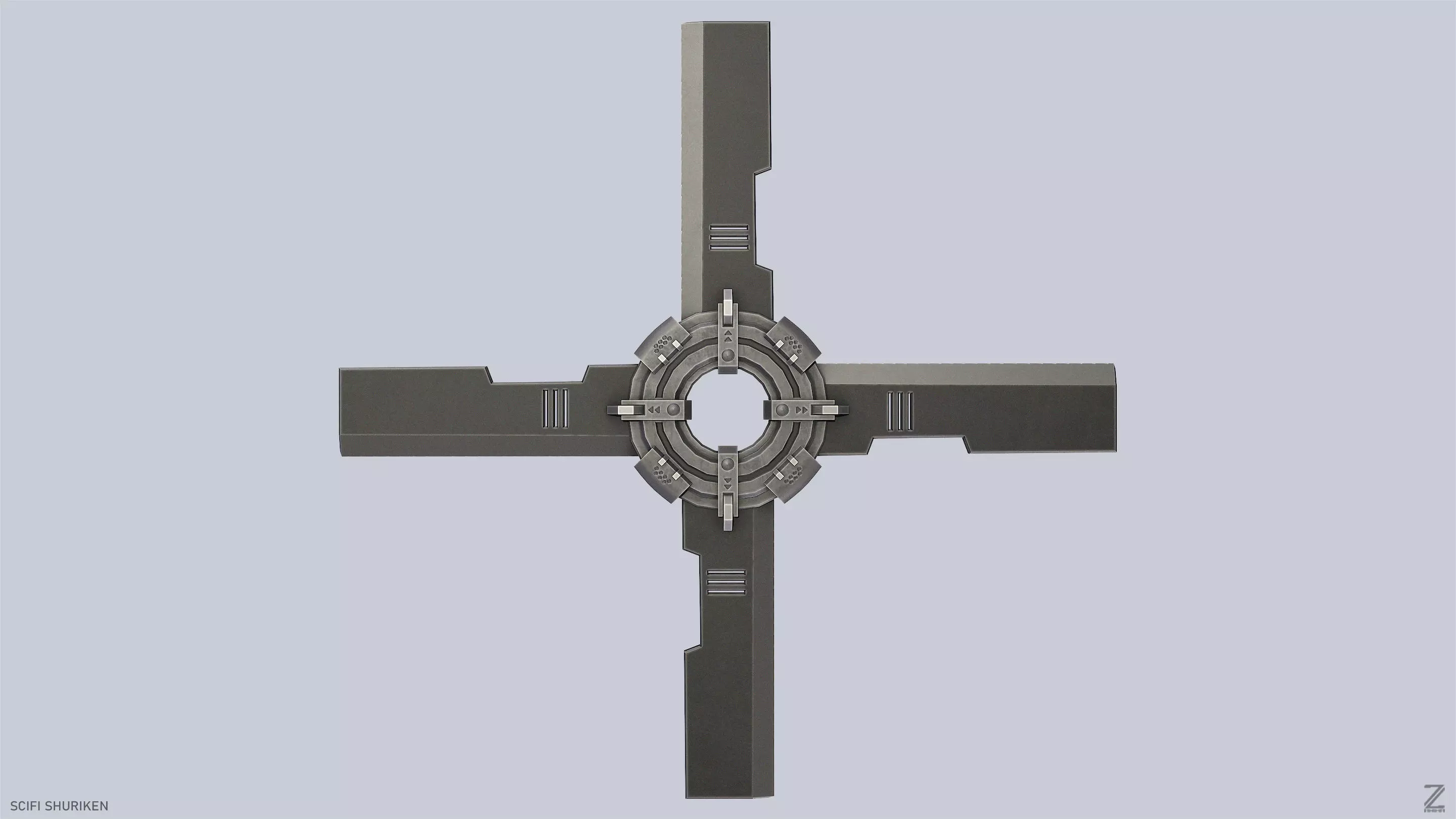 Scifi shuriken Low-poly 3D model