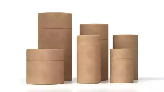 Craft Paper Tube Packaging 3D model 5