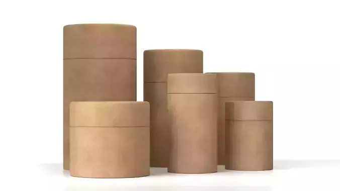 Craft Paper Tube Packaging 3D model 4