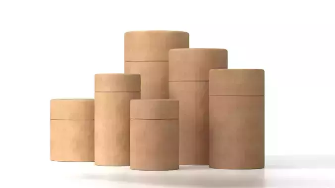Craft Paper Tube Packaging 3D model 7