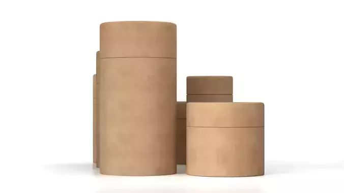 Craft Paper Tube Packaging 3D model 3