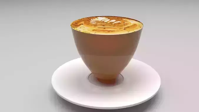 Hazelnut Cappuccino 3D model 2