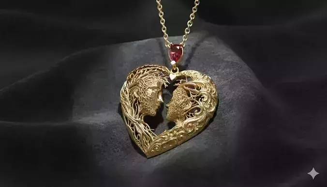  Destined Love Pendant jewelry 3D model - for Her
