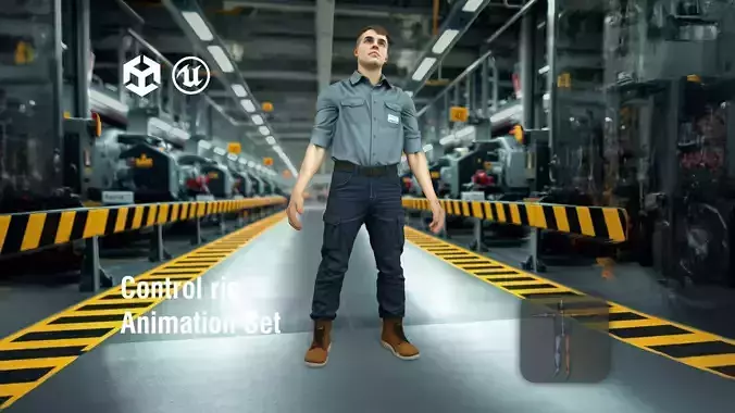 Factory Worker Realistic Character Model