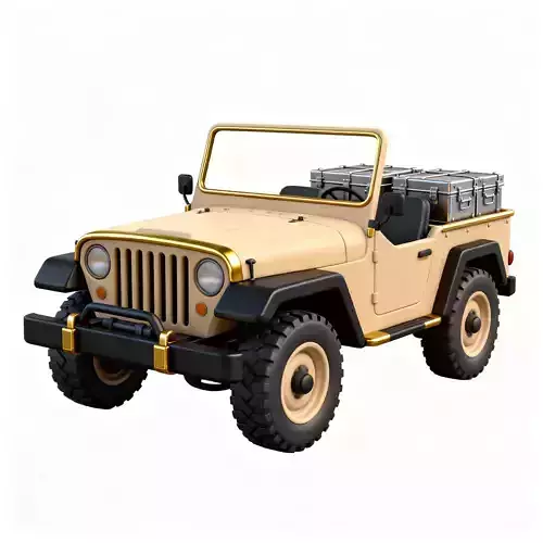 Desert-Vanguard Reconnaissance Jeep 3D Model