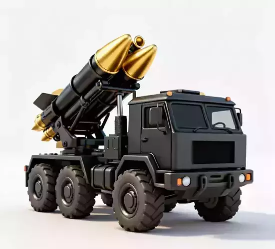 Golden-Salvo Tactical Missile Truck 3D Model