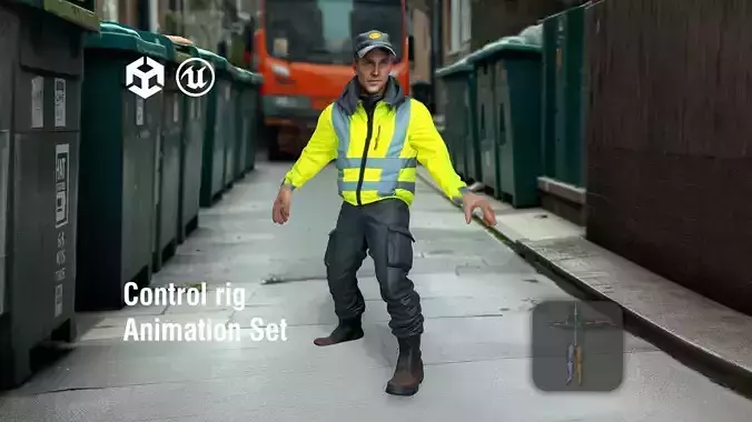 Garbage Collection Worker Photorealistic Style